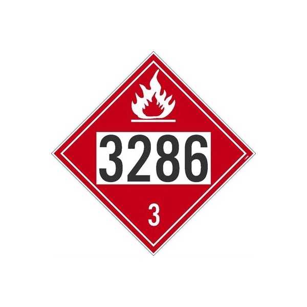 Nmc Four Digit 3286 Placard, Pressure Sensitive Vinyl, 10-3/4 in W x 10-3/4 in H - DL651P50