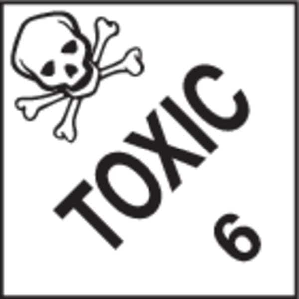 Jj Keller DOT Container Placard, Toxic, Polystyrene, 10-3/4" W x 10-3/4" H - 13737