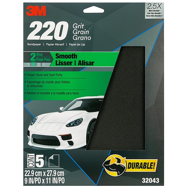 3M Wetordry Sandpaper, 32043, 9"x11", 22, PK100 - 32043