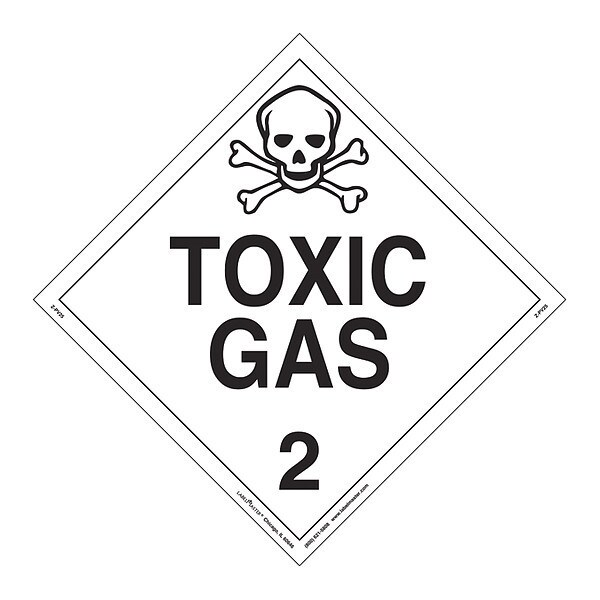 Labelmaster Toxic Gas Placard, Worded, PK25 - Z-PV25