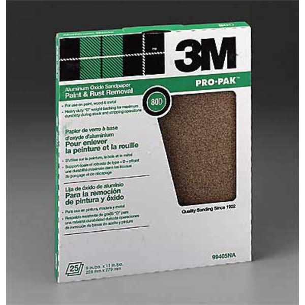 3M Sanding Sheet, 11x9 In, 80 G, AlO, PK25 - 99405NA-CC