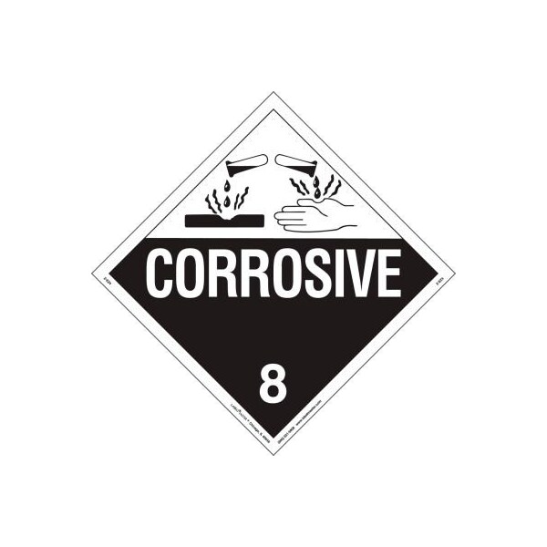 American Labelmark Co LabelMaster Z-EZ4 Corrosive Placard, Worded, Removable Vinyl, 25/Pack - Z-EZ4
