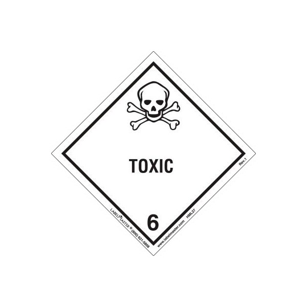 American Labelmark Co LabelMaster HML27 Toxic Label, Worded, Paper, 500/Roll - HML27