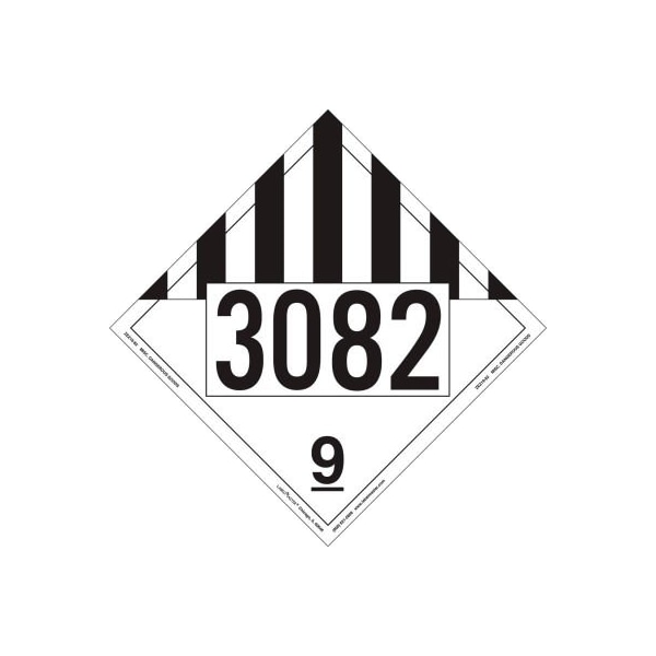 American Labelmark Co LabelMaster ZEZ19-82 Miscellaneous Dangerous Goods Placard, UN 3082, Removable Vinyl, 25/Pack - ZEZ19-82