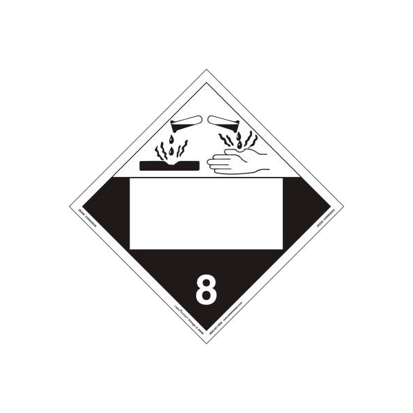 American Labelmark Co LabelMaster ZEZ4B Corrosive Placard, Blank, Removable Vinyl, 25/Pack - ZEZ4B