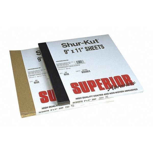 Superior Abrasives Emery Cloth Sheets, 9"x11", Grit Fine - A006925
