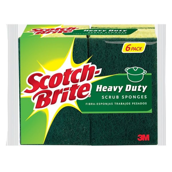 3M Scotch-Brite Heavy Duty Scrubber Sponge For Pots and Pans 4.5 in. L 6 pk - 426