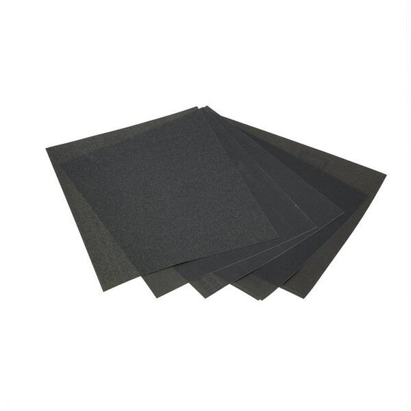 Norton Co Sanding Sheet, 9 in L, 11 in W, 440, 320, 220 Grit, Aluminum Oxide Abrasive - 48110