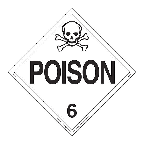 Labelmaster Poison Placard, Worded, Rigid, PK25 - Z-RVW5