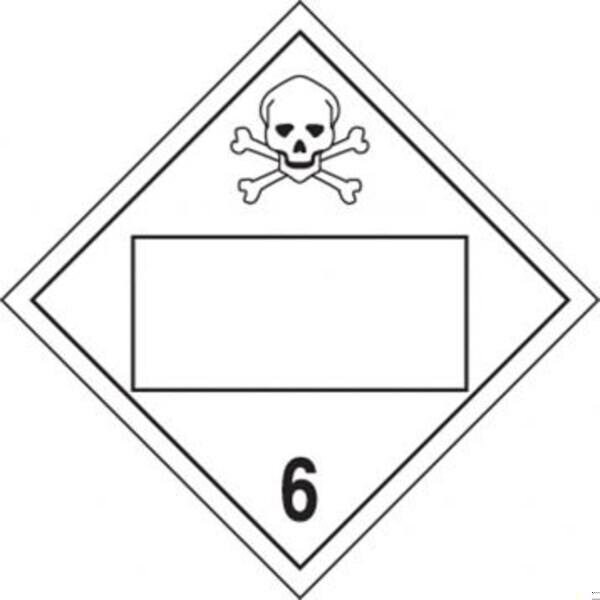 Accuform BLANK PLACARD  HAZARD DOT CLASS 6 10 - MPL4DG6AVS100
