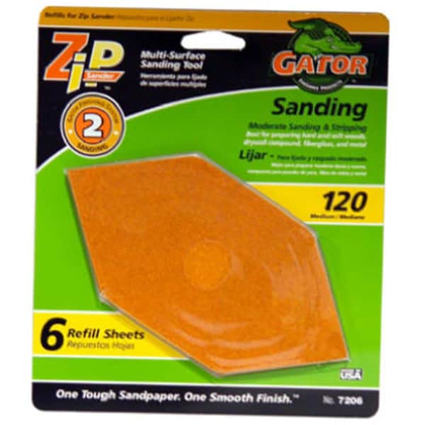 Gator Finishing 7206 120 Grit Sanding Refill Sheet- 6 pack - 839334