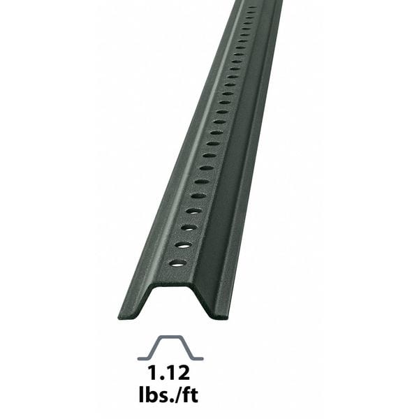 Tapco Sign Post, U-Channel, Steel, Pre-Punched, 30 Mounting Holes, 6 ft. Length, 2 1/4 Width, Green - 054-00013