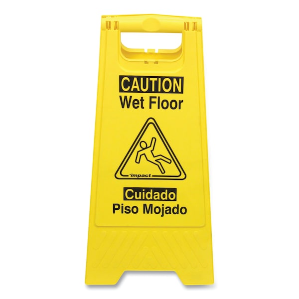 Impact Products Bilingual Yellow Wet Floor Sign, 12.05 x 1.55 x 24.3 - 9152W