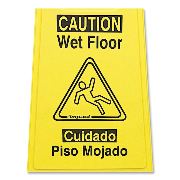 Impact Products Bilingual Yellow Wet Floor Sign, 12.05 x 1.55 x 24.3 - 9152W