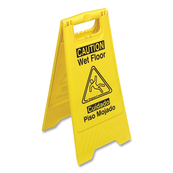 Impact Products Bilingual Yellow Wet Floor Sign, 12.05 x 1.55 x 24.3 - 9152W