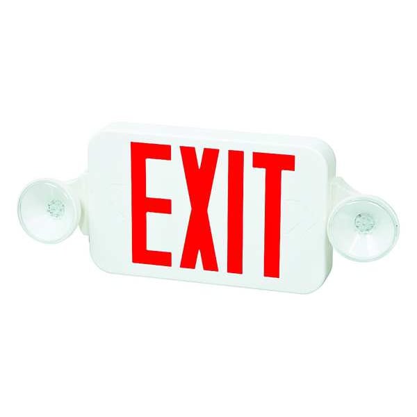 Fulham Exit Sign with Emergency Lights, 1 or 2 Faces, LED Lights, Plastic Housing, Ni Cad Backup Battery - FHEC30WR