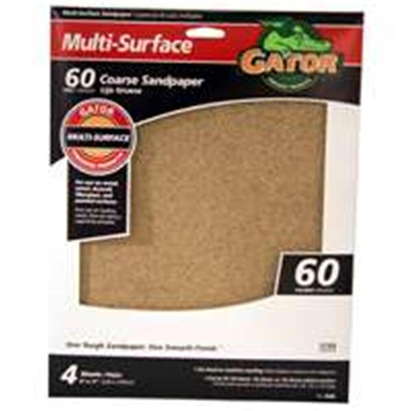Gator Finishing 4440 Aluminum Oxide Sundries Purpose Grit 60 4 Pack 4PK - 1416858