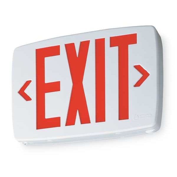 Lithonia Lighting Exit Sign, White, 1 Face(s), LED, Universal Mount, Nickel Cadmium - LQM S W 3 R ELN 120/277M6