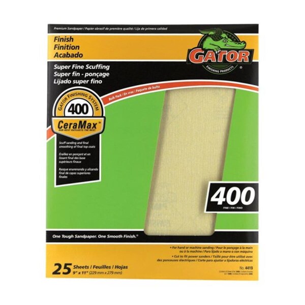 Clean All 3409 400 Grit Aluminum Oxide Sandpaper, 25PK - CL611999