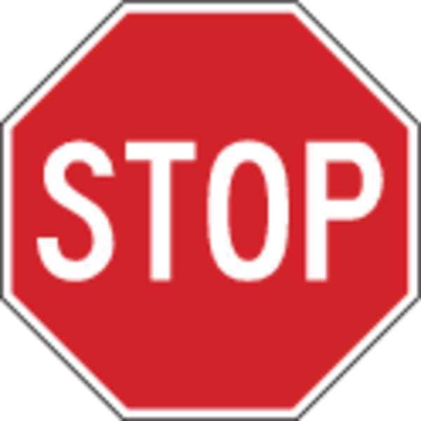 Lyle Stop Sign, 24" W, 24" H, Aluminum, Red - R1-1-24HA
