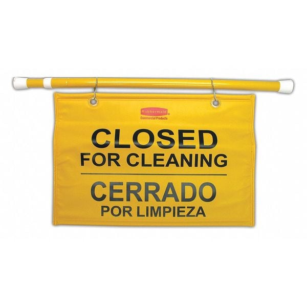 Rubbermaid Commercial Safety Sign, Closed for Cleaning, FG9S1600YEL - FG9S1600YEL