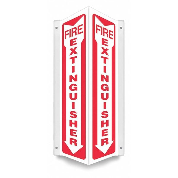 Condor High Visibility Safety Sign, 18 in Height, 7 1/2 in Width, PETG, V-Shape Projection, English - 480Z25