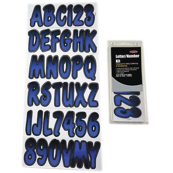 Hardline Products Number and Letter Combo Kit, Blue/Black - GBLBKG200