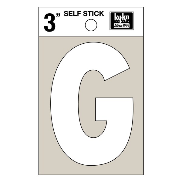 Hy-Ko 3In White Vinyl Letter G, 10PK - A30517