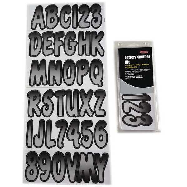 Hardline Products Number and Letter Combo Kit, Silver/Black - GSIBKG200