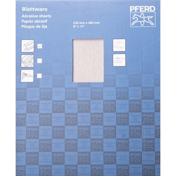 Pferd PFERD ECO AC Paper Backed Abrasive Sheet, 9in x 11, stearate coating, 320 Grit, Aluminum Oxide - 46338