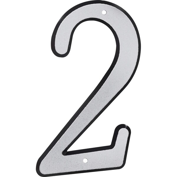 Ornatus Outdoors 4 in. Nail-On Reflective Plastic House Number - 2 - OR3514192