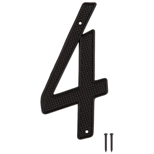 Prosource House Number, Character: 4, 4 in H Character, 2.28 in W Character - N-014-PS