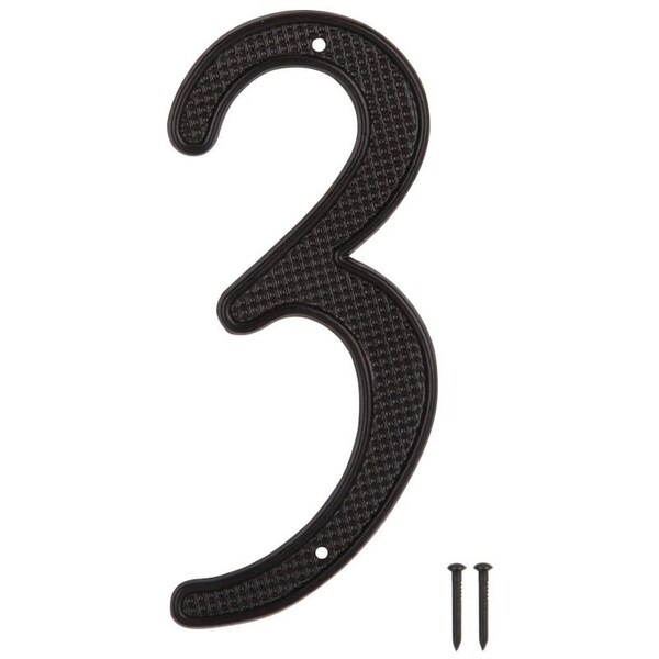 Prosource House Number, Character: 3, 4 in H Character, 2.36 in W Character - N-013-PS