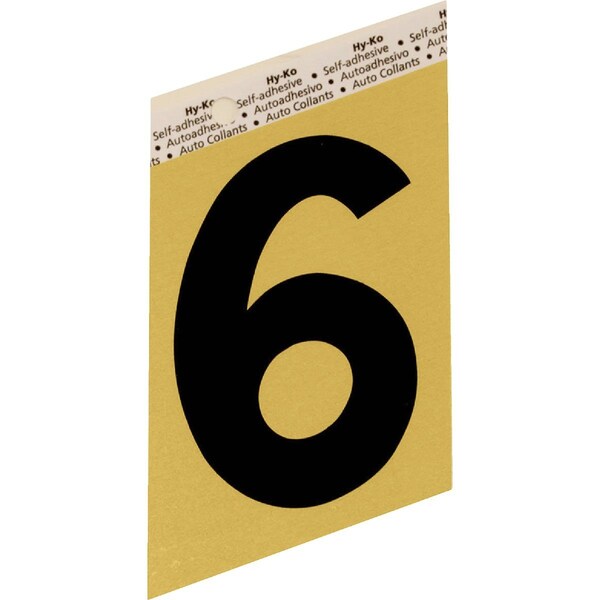 Hy-Ko Aluminum 3-1/2 In. Non-Reflective Adhesive Number Six - GG-25/6