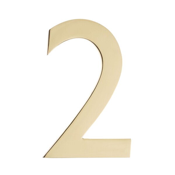 Architectural Mailboxes Brass 5 inch Floating House Number Polished Brass 2 - 3585PB-2