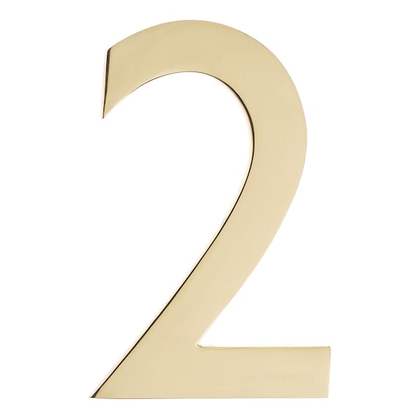 Architectural Mailboxes Brass 5 inch Floating House Number Polished Brass 2 - 3585PB-2