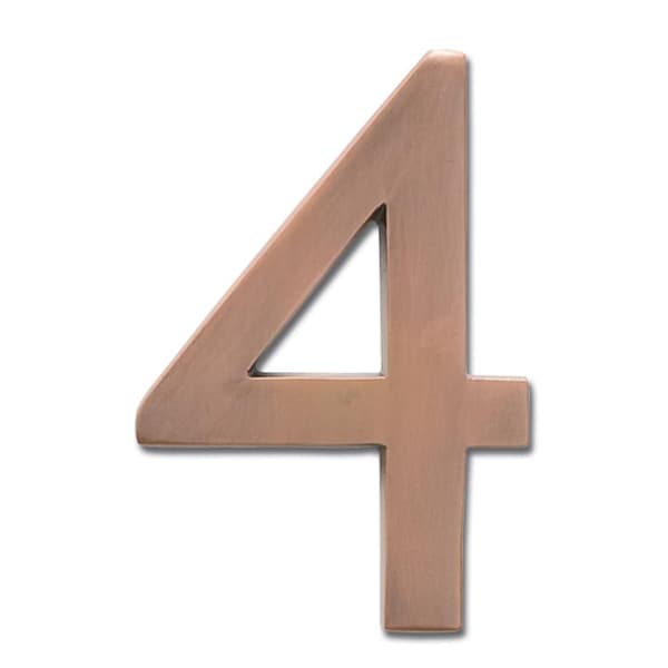 Architectural Mailboxes Brass 4 inch Floating House Number Antique Copper 4 - 3582AC-4