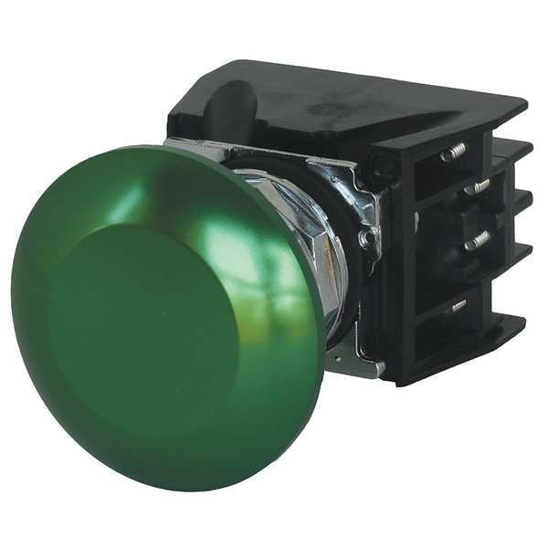 Botón pulsador en ubicaciones peligrosas de Eaton con contactos, 30 mm, 1 NC, 1 NO, verde - 10250T712G