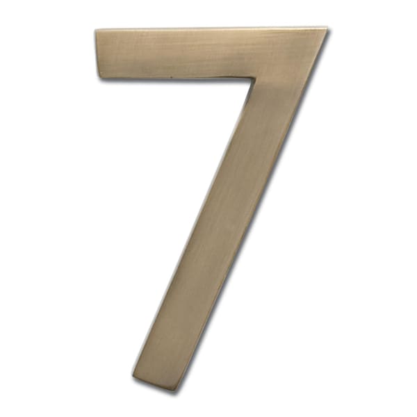 Architectural Mailboxes Brass 4 inch Floating House Number Antique Brass 7 - 3582AB-7