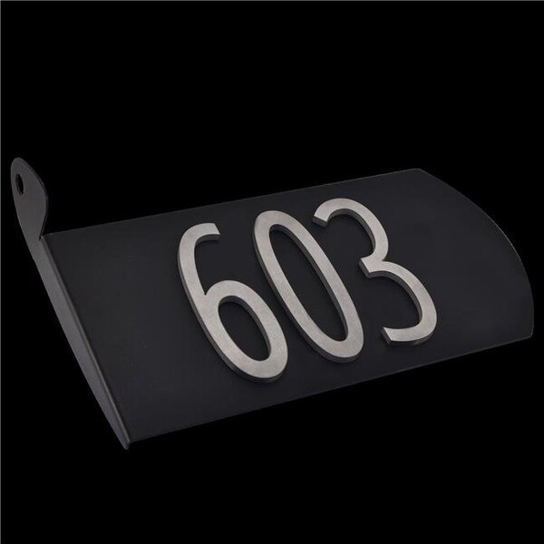 603 Products 603 Products SPA-A001 Black Aluminum with Nickel Plated Numbers Spira Address Plate - SPA-A001