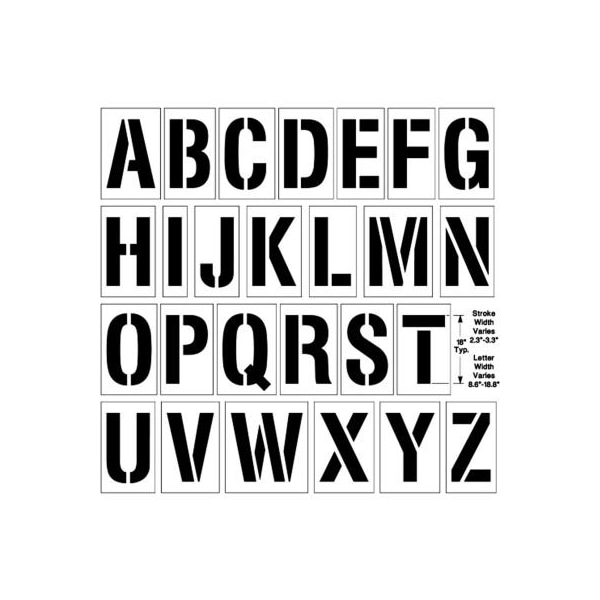 Newstripe Newstripe 18" Alphabet Kit, 1/8" Thick, PolyTough, Plastic, White - 10004924