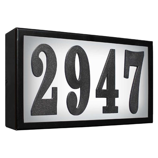 Qualarc 6 in. Serrano Standard Lighted Address Plaque with LED Lights DIY Kit - Black Frame Color - QU435975