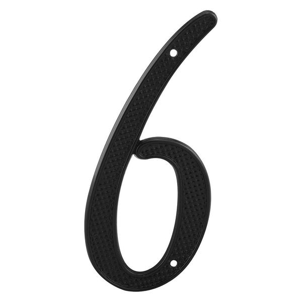 Primeline Tools 4 in. House Number 6, Diecast, Black Finish (5 Pack) - MP4116-5