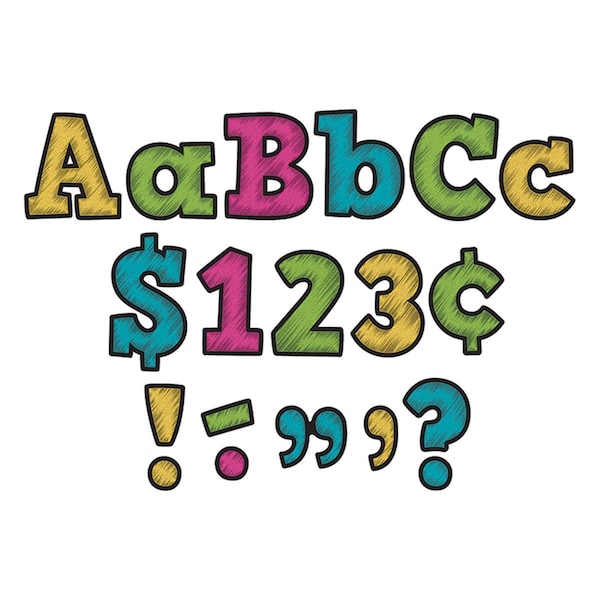Roomfactory 4 in. Chalkboard Brights Bold Block Letters Combo Pack, 3PK - RO3481800