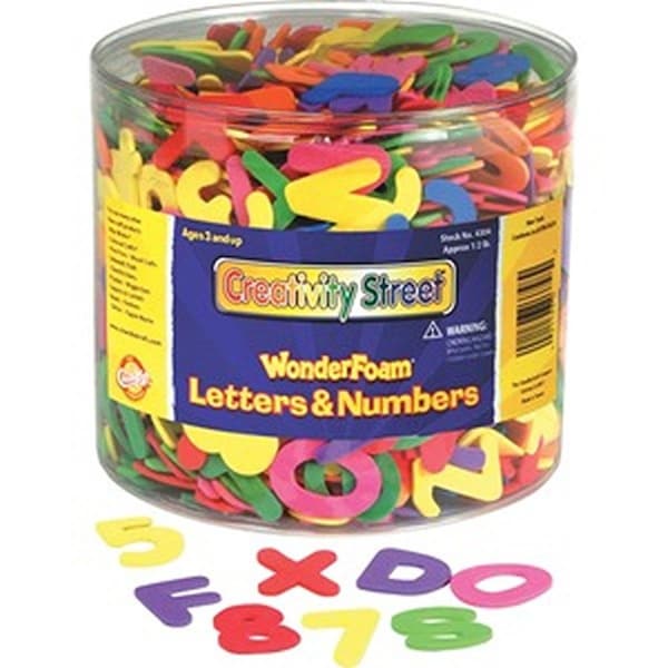 Easy-To-Organize Wonderfoam Tub of Number Letter - 1500 Piece - EA3748694