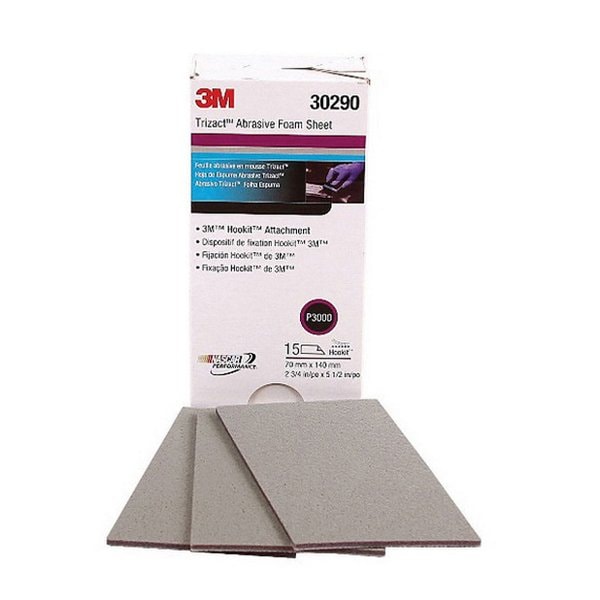 3M 3M Trizact Hookit Foam Sheet, 30290, 2-3/4 inx5-1/2 in, P3000, PK/15, 15PK - 7100312333