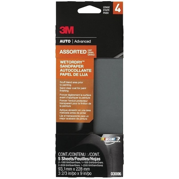 Bondo Wetordry 0 Automotive Sandpaper - 3006