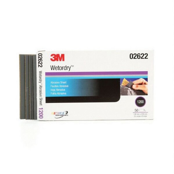 3M 3M Wetordry Abrasive Sheet 434Q, 02622, 5-1/2 in. x 9 in., 1200, 50PK - 7000120121
