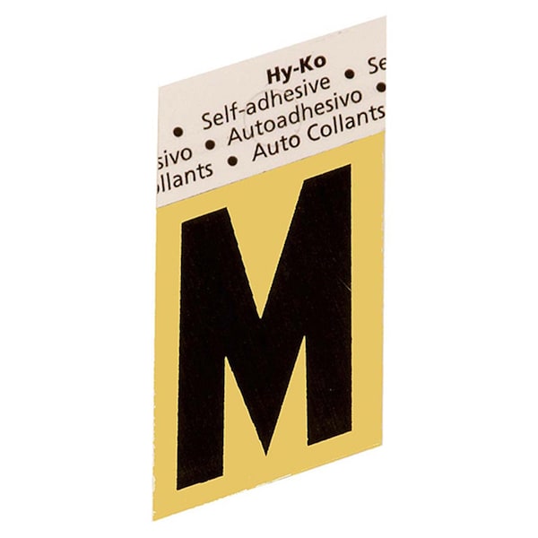 Hy-Ko 1.5 In Gold Aluminum Letter M, 10PK - B00269