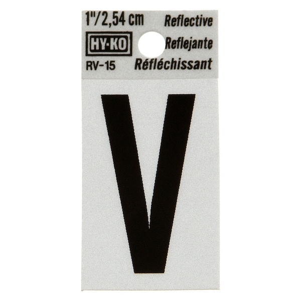 Hy-Ko 1.25In Reflective Letter V, 10PK - B00394